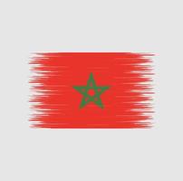 Morocco flag brush stroke, National flag vector