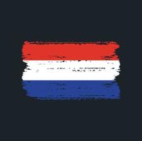 Flag of Netherlands with brush style vector