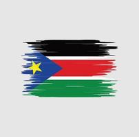 trazo de pincel de bandera de sudán del sur, bandera nacional vector