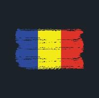 bandera de rumania o chad con estilo pincel vector