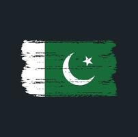 bandera de pakistán con estilo de pincel vector