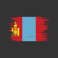 Mongolia flag brush stroke, national flag vector