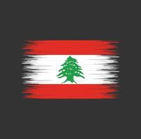 trazo de pincel de bandera de Líbano, bandera nacional vector