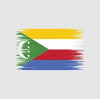 Comoros flag brush stroke, National flag vector