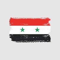 bandera de siria con estilo de pincel vector