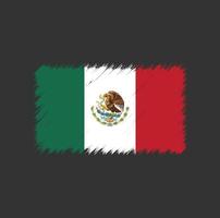 trazo de pincel de bandera de méxico vector