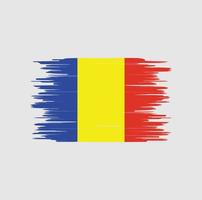 Romania flag brush stroke, national flag vector