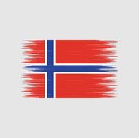 trazo de pincel de bandera de noruega, bandera nacional vector