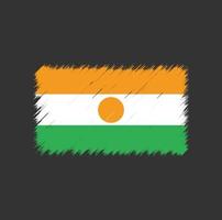 Niger flag brush stroke vector