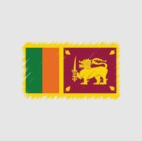 trazo de pincel de bandera de sri lanka vector