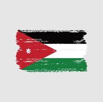 Flag of Jordan with brush style vector