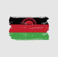 Flag of Malawi with brush style vector