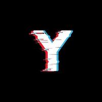 Y Letter With Abstract Glitch Effect vector