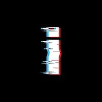 I Letter With Abstract Glitch Effect vector