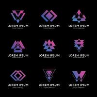 Geometric Shape Logo Template Set vector