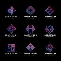 conjunto de diseño de logotipo de forma de geometría simple vector