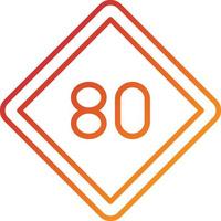 estilo de icono de límite de velocidad 80 vector