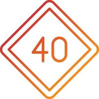 40 Speed Limit Icon Style vector