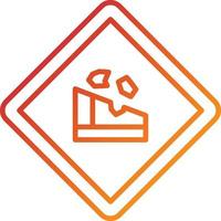 Falling Rocks Icon Style vector