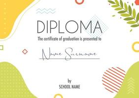 Diploma certificate concept template vector