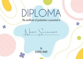 Diploma certificate concept template vector