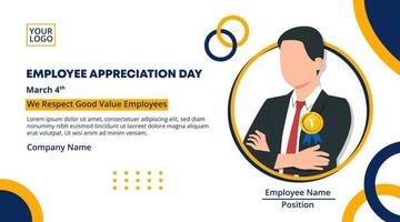 Employee appreciation day banner design with an employee of the year winner vector