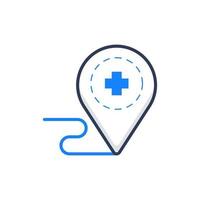 Hospital Location Icon Illustration vector