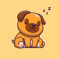 lindo perro durmiendo dibujos animados vector icono ilustración. concepto de icono de naturaleza animal vector premium aislado. estilo de dibujos animados plana