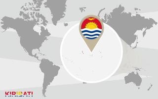 mapa del mundo con kiribati ampliado vector