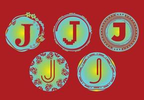 J letter new logo and icon design template bundle vector
