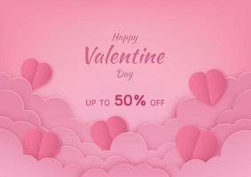 Happy valentines day, holiday greeting card background vector