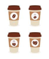 Coffee cup set of flat vector icons