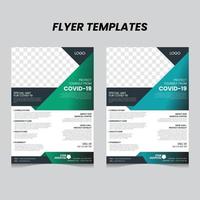 Coronavirus and Covid 19  abstract Flyer Template Design with a4 Vector template