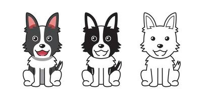 Vector cartoon set of shepherd dog