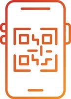 Mobile Qr Code Icon Style vector