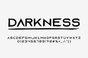 Darkness scribble font black style typography Premium Vector