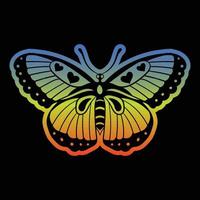 Colorful butterfly hand drawn style for tattoo stickers etc free vector