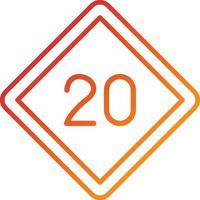 20 Speed Limit Icon Style vector