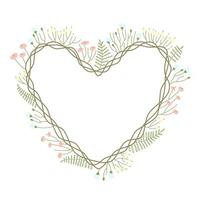 Heart-shaped spring floral card design vector