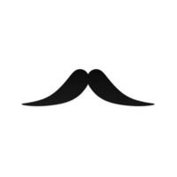 Strong man mustache flat style icon sign vector illustration isolated on white background. Symbol of the vintage dad or father web flat icon.