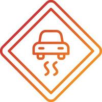 Slippery Road Icon Style vector