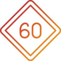 estilo de icono de límite de velocidad 60 vector