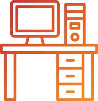 Computer Table Icon Style vector