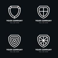 Shield logo icon template collection set design, generic line style vector