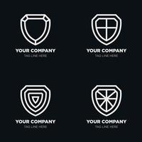 Shield logo icon template collection set design, generic line style vector