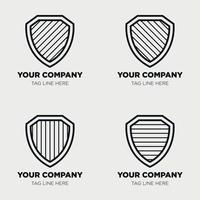 Shield logo icon template collection set design, generic line style vector