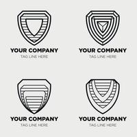 Shield logo icon template collection set design, generic line style vector