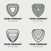 Shield logo icon template collection set design, generic line style vector