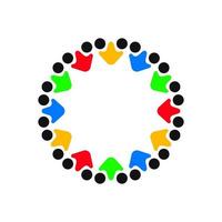 abstract flat arrow people symbol tech modern vector