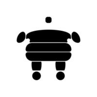 icono de grasa de atleta de sumo simple vector